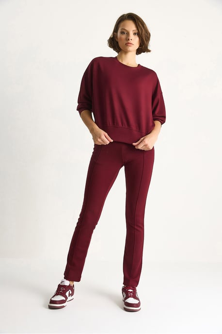 Getailleerde Lange Mouw Crew Neck Twee-delige Set - Image 4