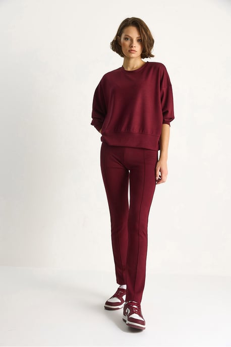 Getailleerde Lange Mouw Crew Neck Twee-delige Set - Image 5