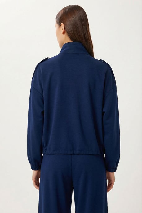 Pocket Detail Jas & Wijdere Broek Twee-delige Set - Image 5