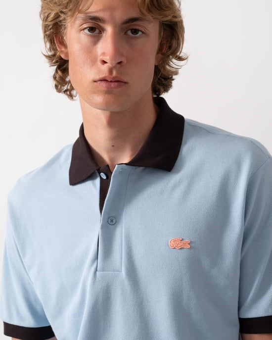 Lacoste Classic Fit Piqué Polo Short Sleeve Piqué Polo in Light Blue - Image 3