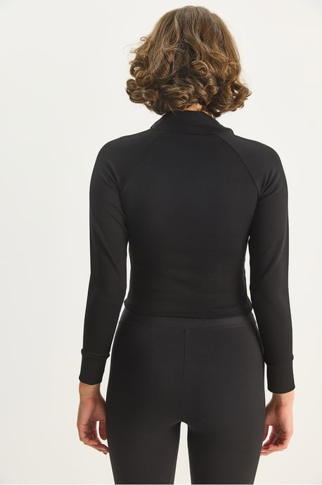 Slim Fit Stickad Aktiv Topp med Dragkedja - Image 6