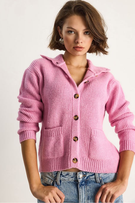 Gestructureerde Breikleding Lange Mouwen Cardigan - Image 1