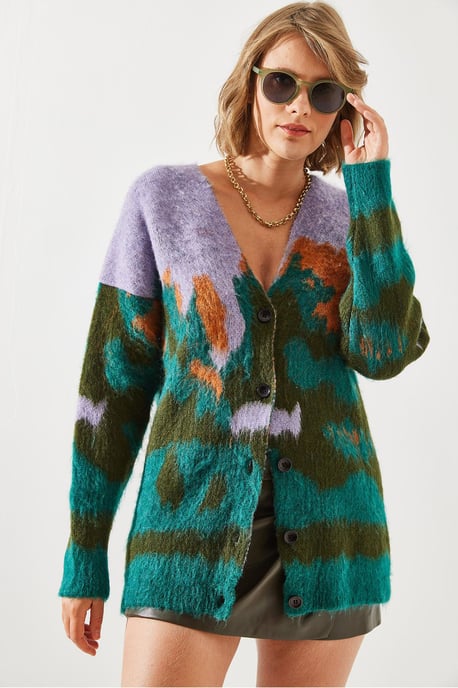 Lange Dikke Jacquard Cardigan met Knoopsluiting - Image 3
