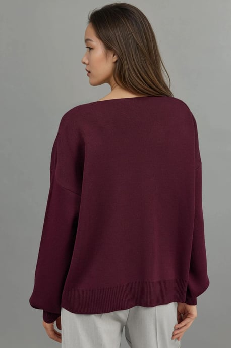 V-ringad stickad cardigan med rosettdetalj - Image 3