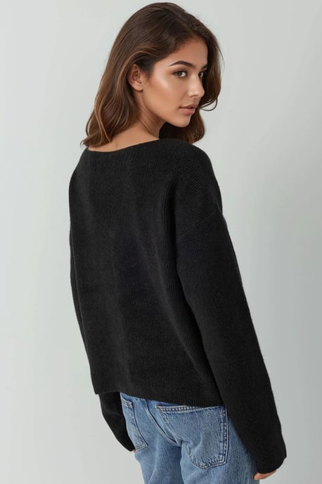 Ultra mjuk V-ringad knäppt dubbelanvänd cardigan - Image 6