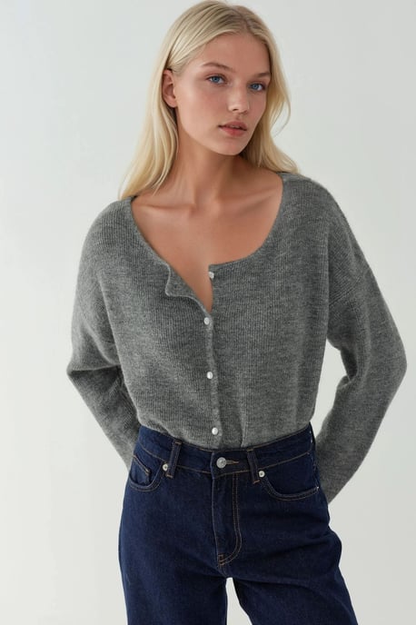 Ultra Zachte Coltrui Met Knopen Draagbare Cardigan - Image 2