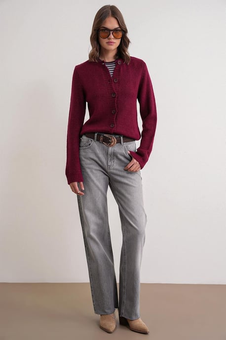 Ribbed Knit Button Cardigan - Image 2