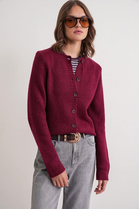 Ribbed Knit Button Cardigan - Image 3