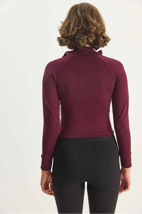 Slim Fit Stickad Aktiv Top med Dragkedja - Image 6