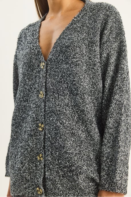 Texturerad V-ringad knappad cardigan - Image 6