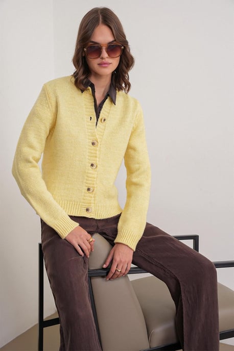 Ribbed Knit Button Cardigan - Image 3