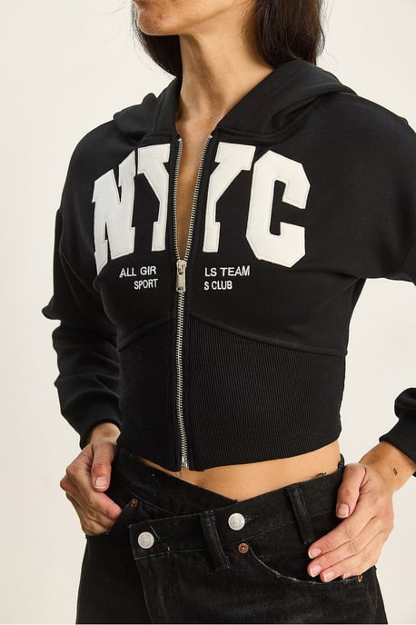 Huvtröja med tryck Slim Fit Crop Cardigan - Image 4