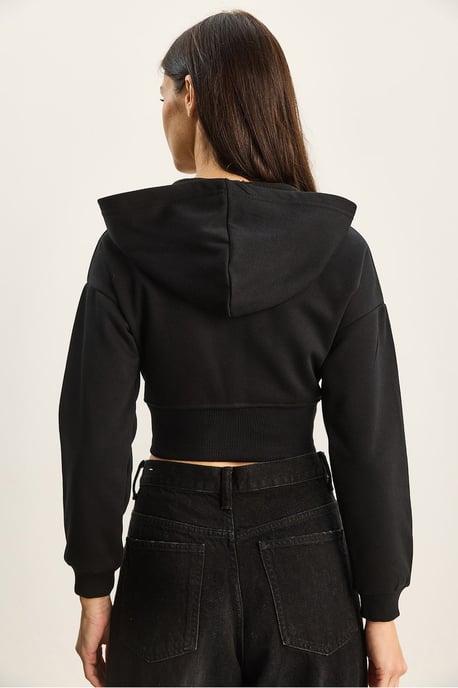 Huvtröja med tryck Slim Fit Crop Cardigan - Image 5