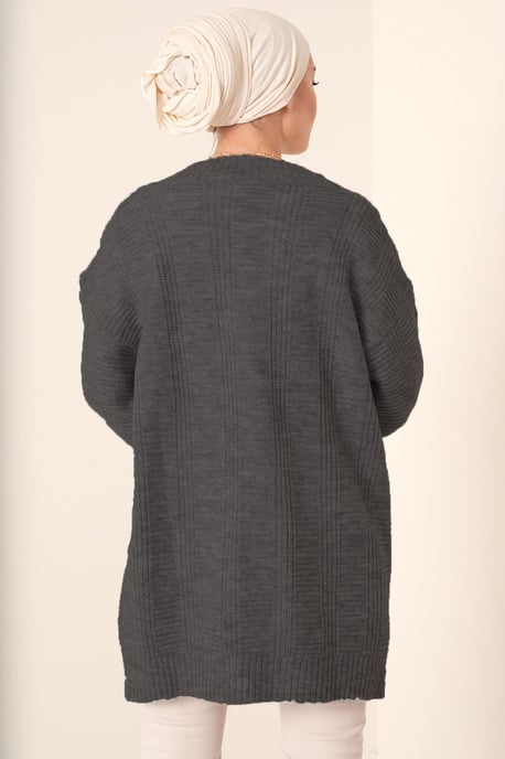 Knäpp V-ringad Jacquard Cardigan - Image 2