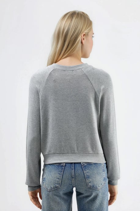 Crew Neck Buttoned Cardigan - Image 3
