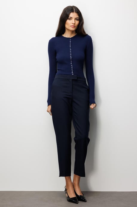 Geribbelde Gebreide Knopen Cardigan - Image 2