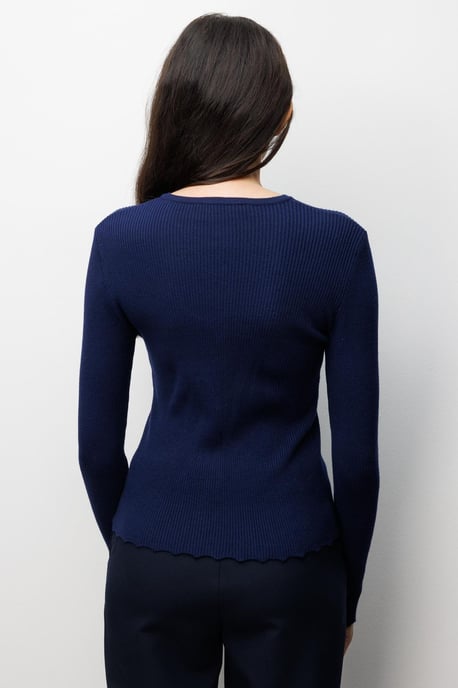 Geribbelde Gebreide Knopen Cardigan - Image 4