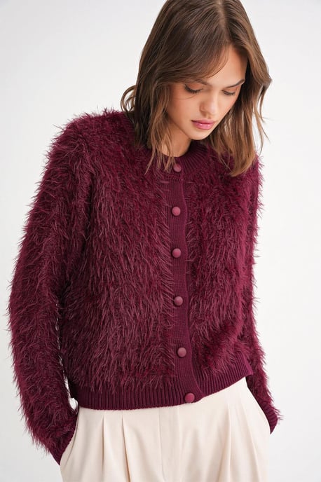 Geknoopte Pluche Textuur Cardigan - Image 4