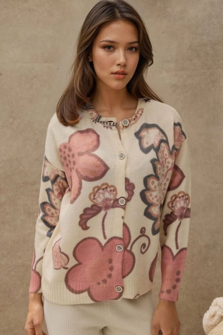 Blommor Jacquard Kofta - Image 4