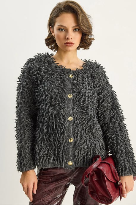 Gestructureerde Knopen Cardigan - Image 1