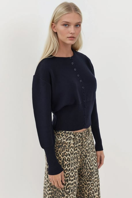 Slim Fit Ronde Hals Gebreide Cardigan - Image 2