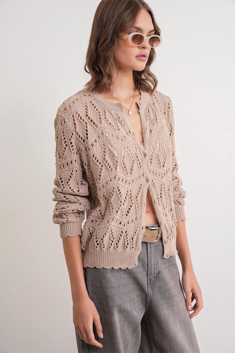Gestructureerde Brei Cardigan met Knopsluiting - Image 3