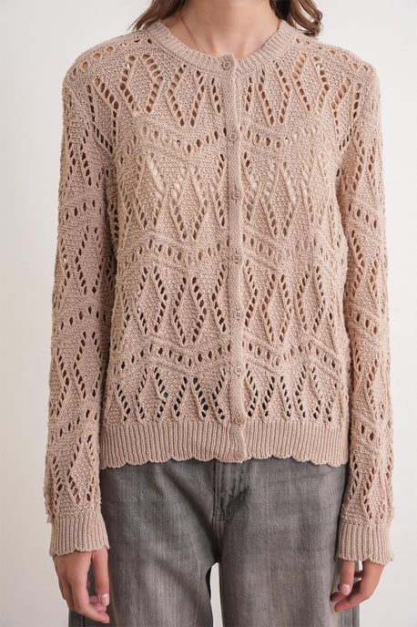 Gestructureerde Brei Cardigan met Knopsluiting - Image 4