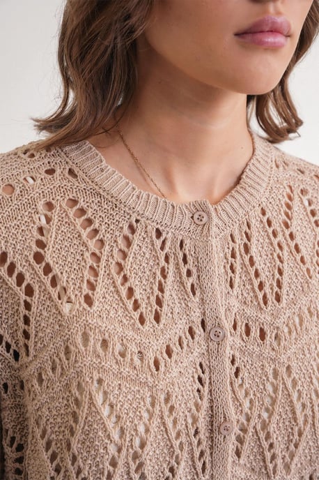 Gestructureerde Brei Cardigan met Knopsluiting - Image 5