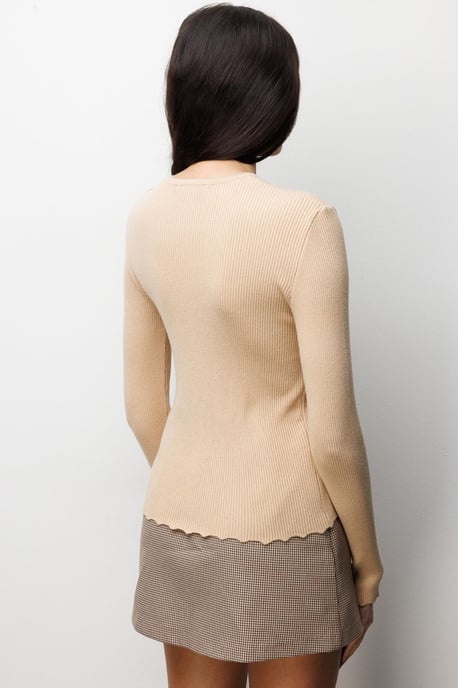 Geribbelde Gebreide Knopen cardigan - Image 3