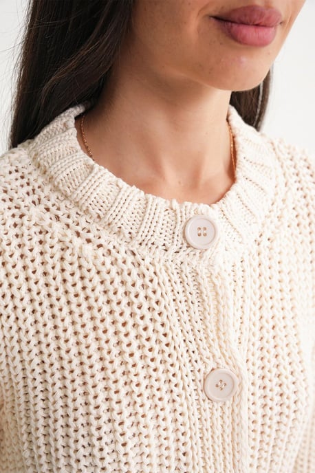 Textured Ribbed Knit Cardigan with Buttons - Image 6