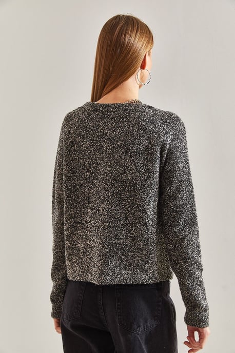 Textured Knit Cardigan with Button Closure - Image 4