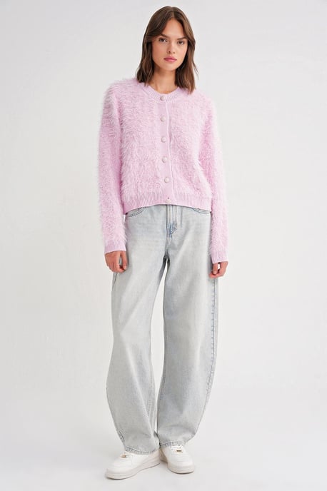 Geknoopte Pluche Textuur Cardigan - Image 1