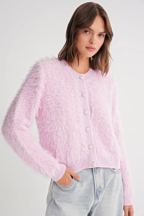 Geknoopte Pluche Textuur Cardigan - Image 3