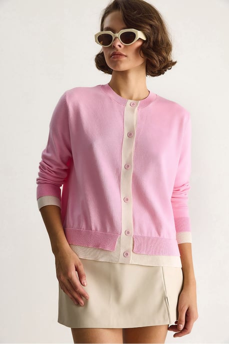 Färgglad Långärmad Knapplång Cardigan - Image 2