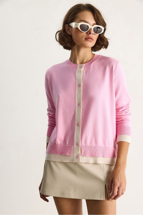 Färgglad Långärmad Knapplång Cardigan - Image 3
