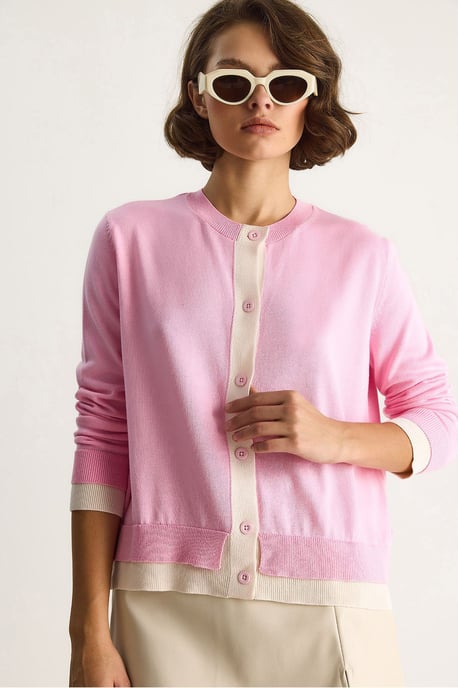 Färgglad Långärmad Knapplång Cardigan - Image 4