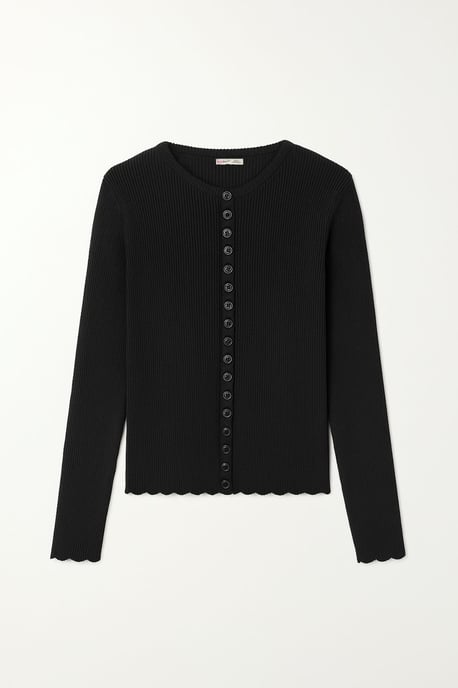 Ribbad stickad knäppfrist cardigan - Image 5