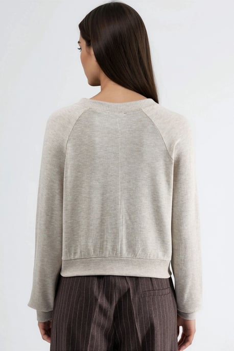 Crew Neck Buttoned Cardigan - Image 4