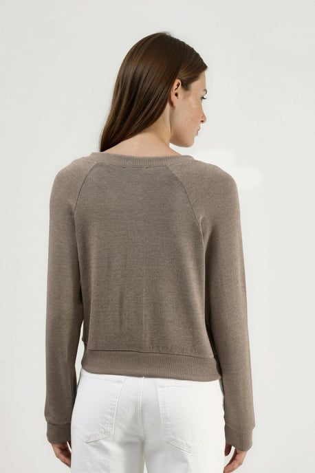 Crew Neck Buttoned Cardigan - Image 3