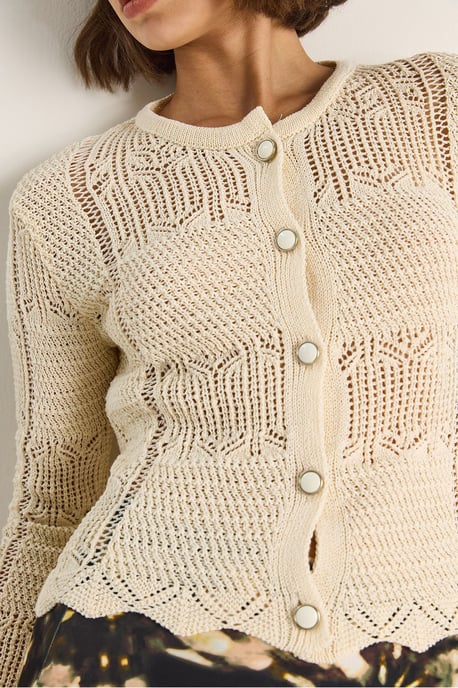 Dunne Gebreide Cardigan met Knopen Sluiting - Image 6
