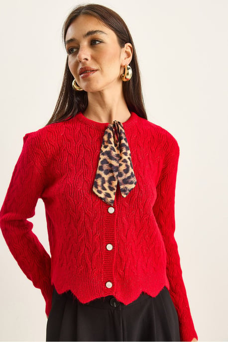 Texturerad Stickad Tröja Cardigan - Image 2