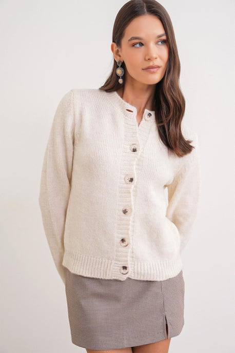 Ribbed Knit Button Cardigan - Image 3