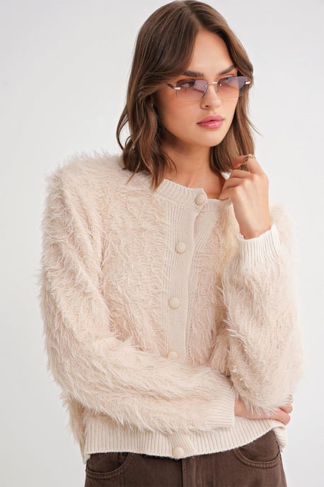 Geknoopte Pluche Textuur Cardigan - Image 3