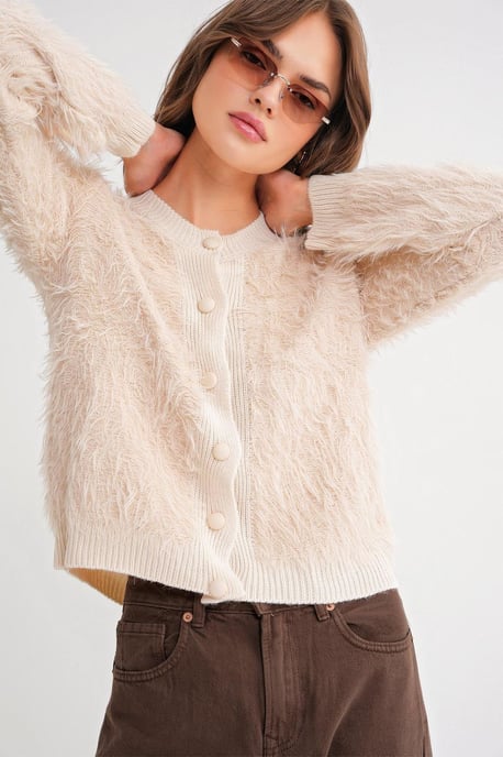 Geknoopte Pluche Textuur Cardigan - Image 4