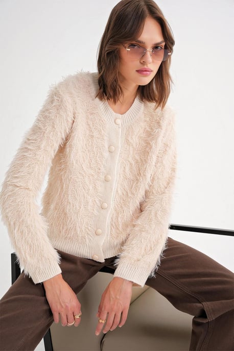 Geknoopte Pluche Textuur Cardigan - Image 5
