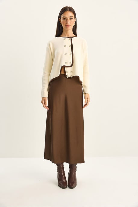 Ribbstickad Knapp-up Cardigan - Image 2