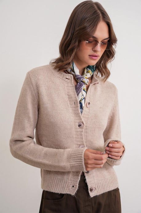 Geribbelde Brei Knopen Cardigan - Image 4
