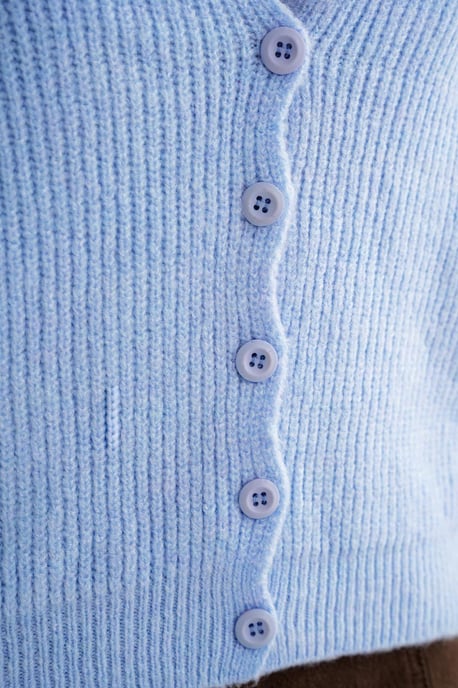 Gestructureerde V-hals Knopen Cardigan - Image 6