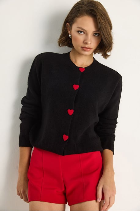 Heart Buttoned Cardigan - Image 4
