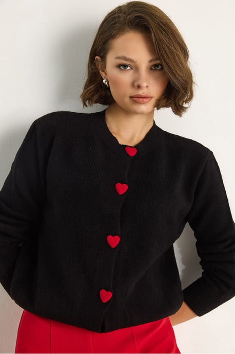 Heart Buttoned Cardigan - Image 5